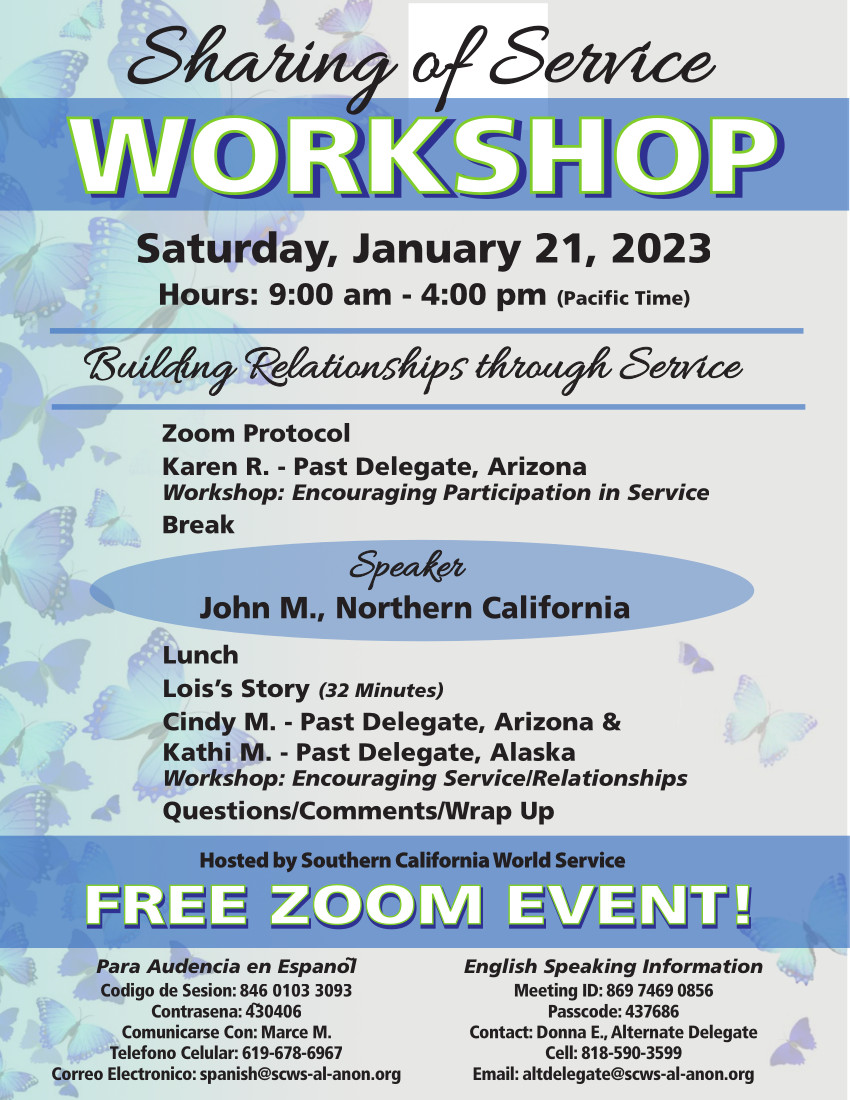 Sharing of Service workshop, an annual service event, hosted by Southern California World Service.